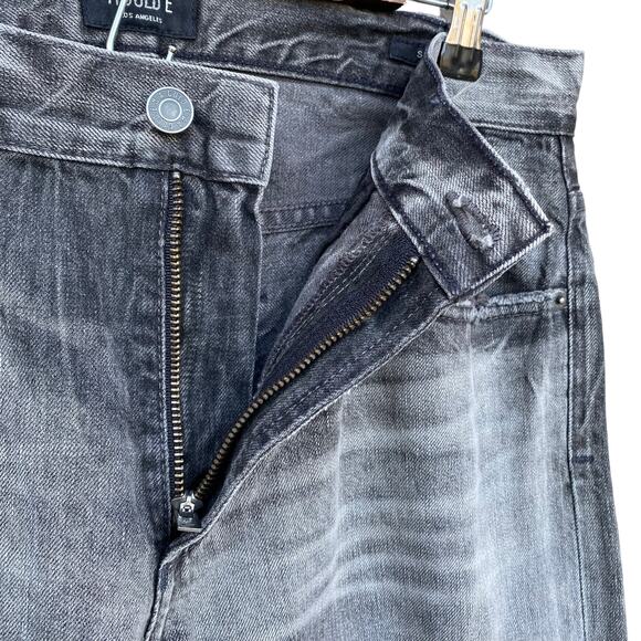 New Agolde Men Slim Fit Rockwell Gray Denim Distressed Destroyed Jeans Sz 32 - Picture 6 of 12